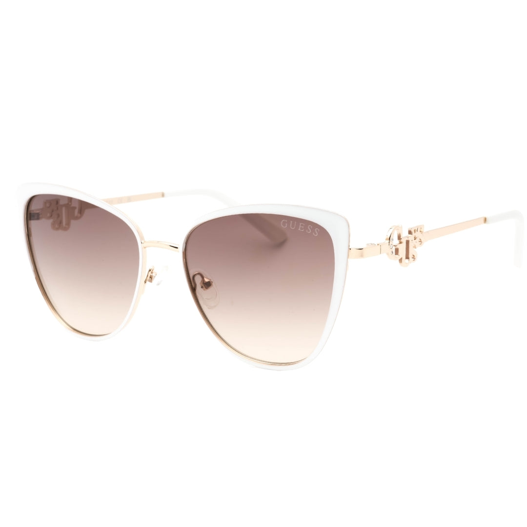 Guess White Outlined Frame Rose Gold Sunglasses One Size