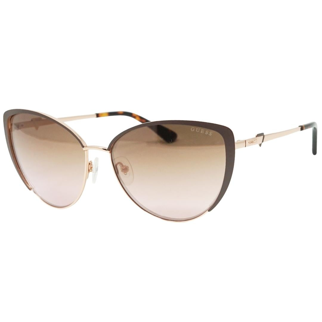 Guess Cat Eye Shiny Dark Brown Sunglasses