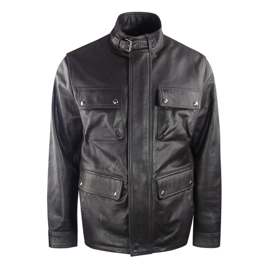 Belstaff Dark Brown Grant Leather Jacket XS