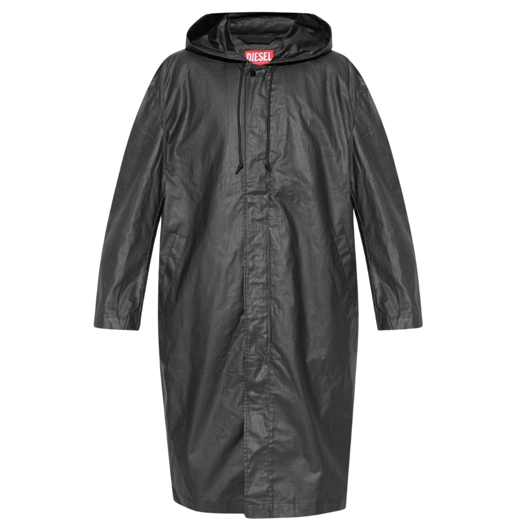 Diesel Long Black Rain Coat M