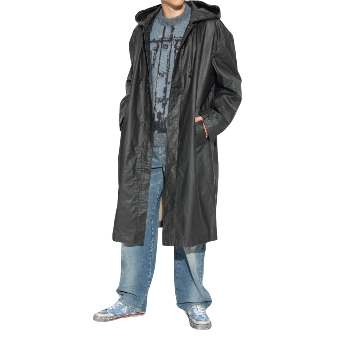 Diesel Long Black Rain Coat M