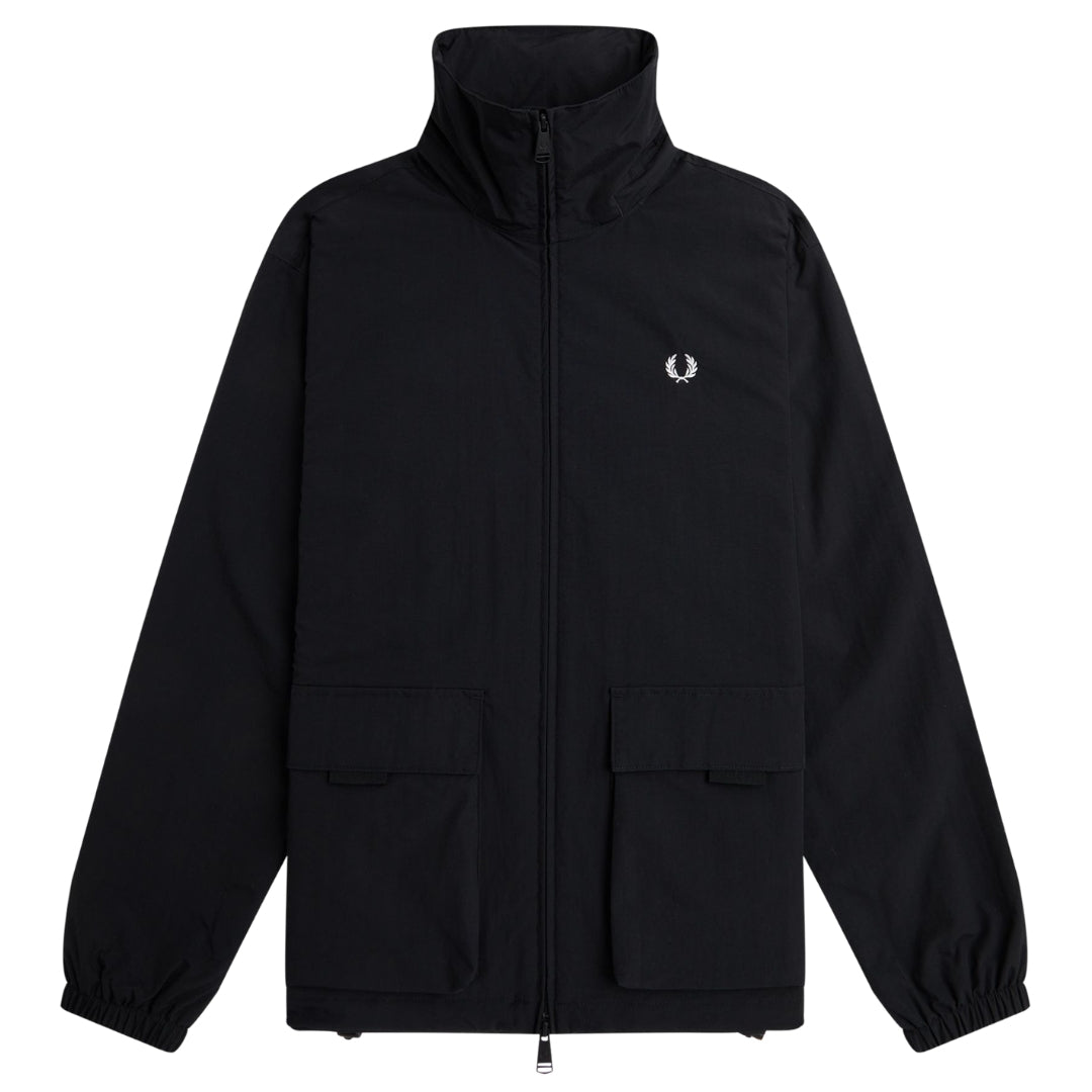 Fred Perry Patch Pocket Zip Closure Black Jacket XS