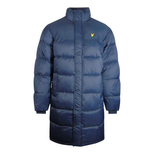 Lyle & Scott Longline Wadded Navy Blue Puffer Jacket