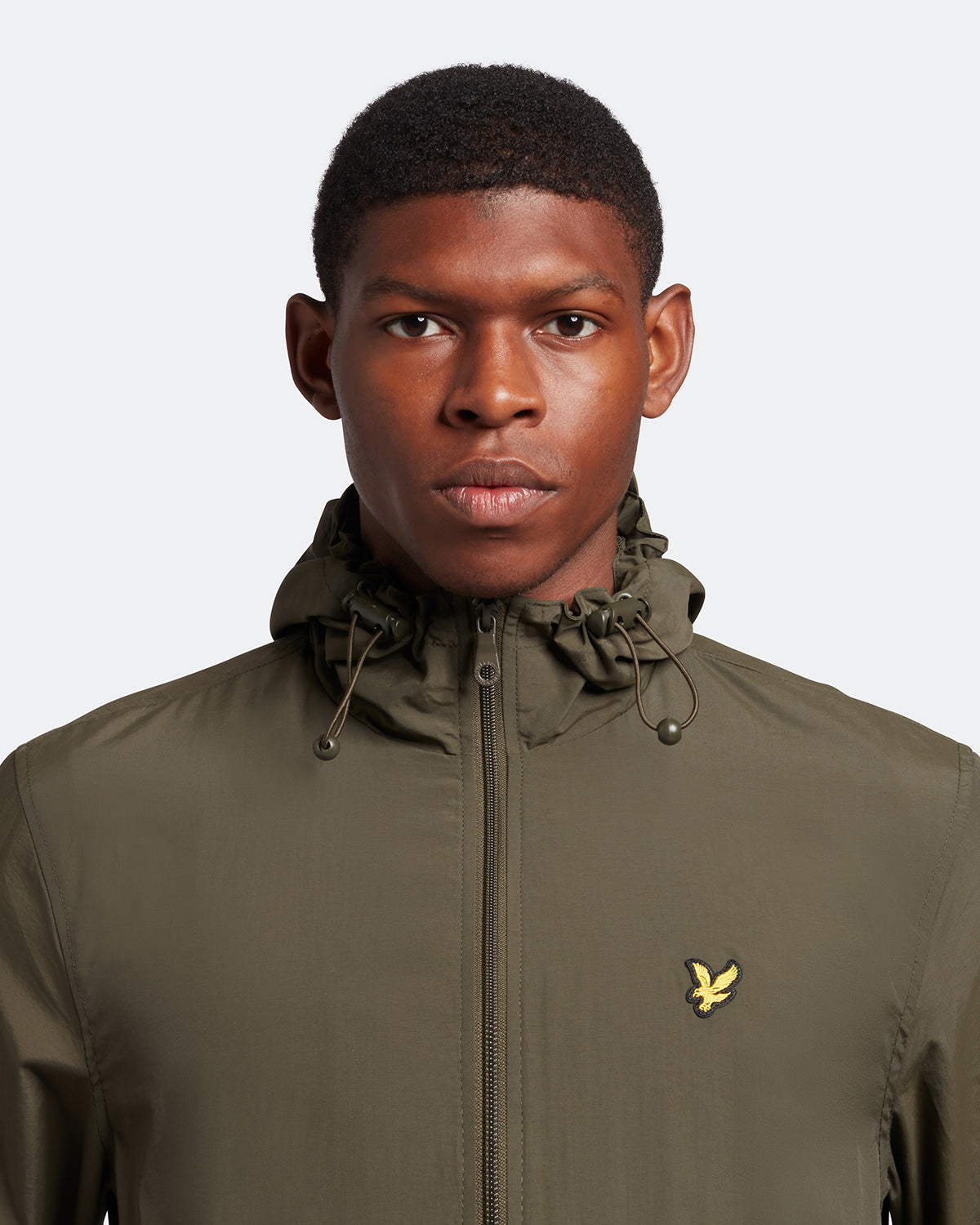 Lyle & Scott Branded Olive Hooded Short Lightweight Jacket