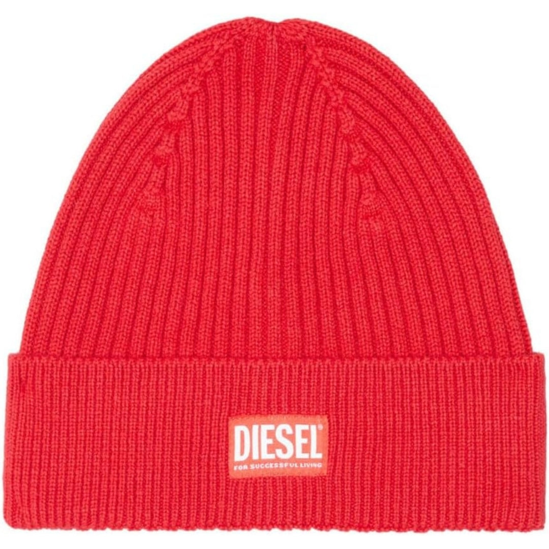 Diesel Patch Logo Red Beanie