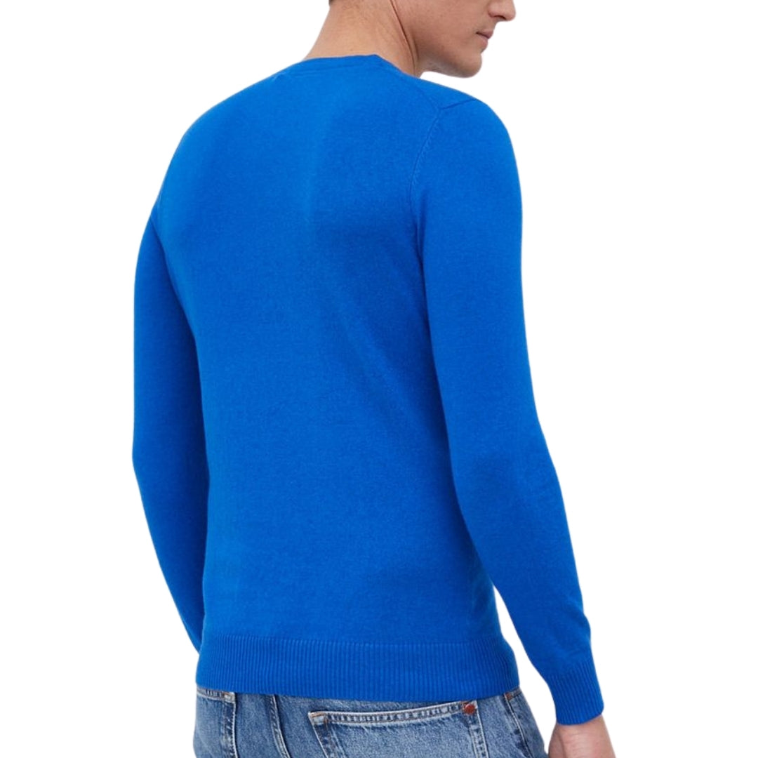 Lyle & Scott Cotton Merino Crew Neck Jumper Bright Blue Sweater XS