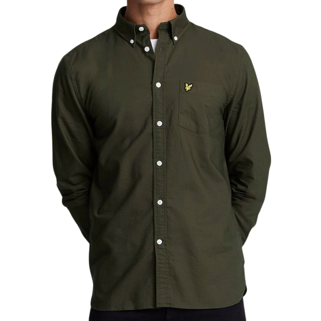 Lyle & Scott Dark Green Long Sleeve Mottled Shirt L