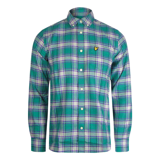 Lyle & Scott Long Sleeve Green Check Flannel Shirt XS