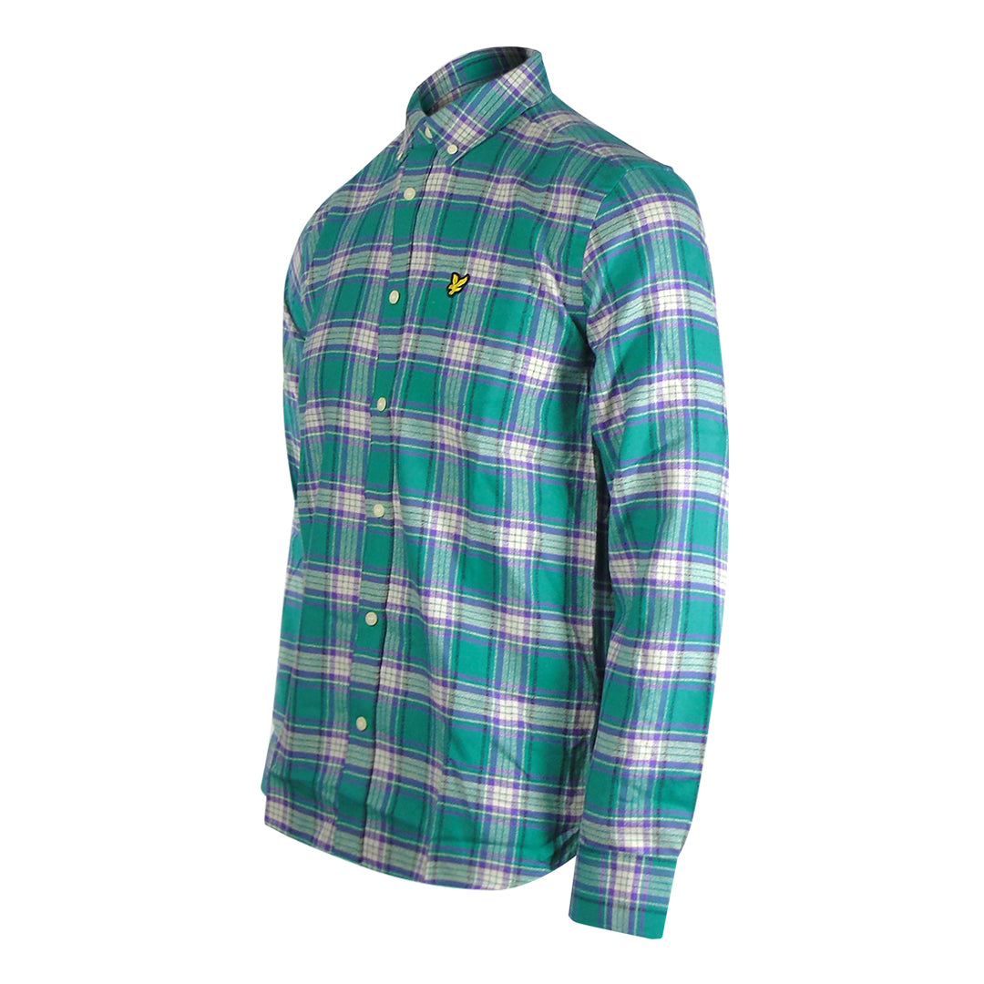 Lyle & Scott Long Sleeve Green Check Flannel Shirt XS