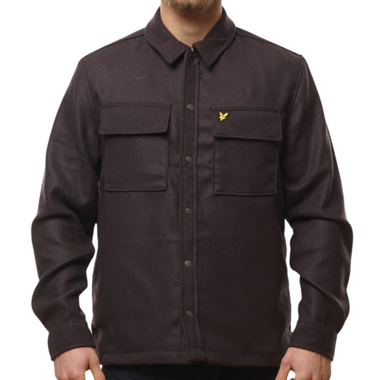 Lyle & Scott Plain Sediment Brown Overshirt Jacket S