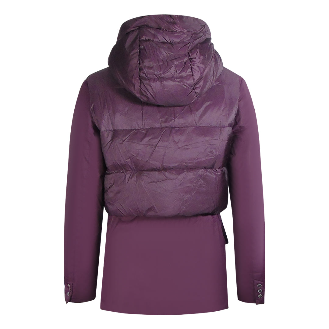 Parajumpers Layla Fig Purple Hooded Down Jacket S