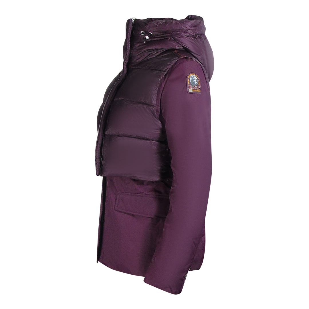 Parajumpers Layla Fig Purple Hooded Down Jacket S