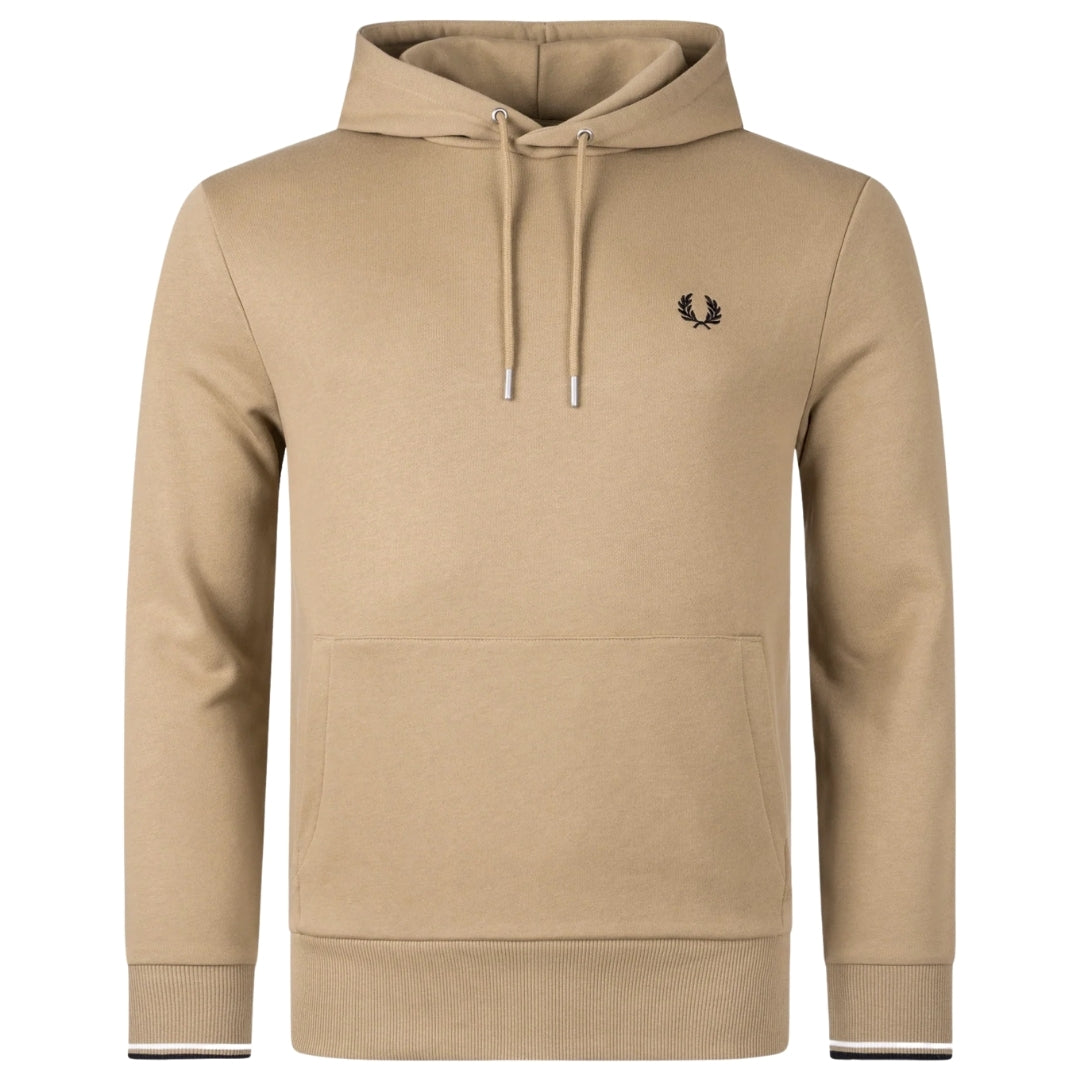 Fred Perry Twin Tipped Sleeve Light Brown Hoodie S