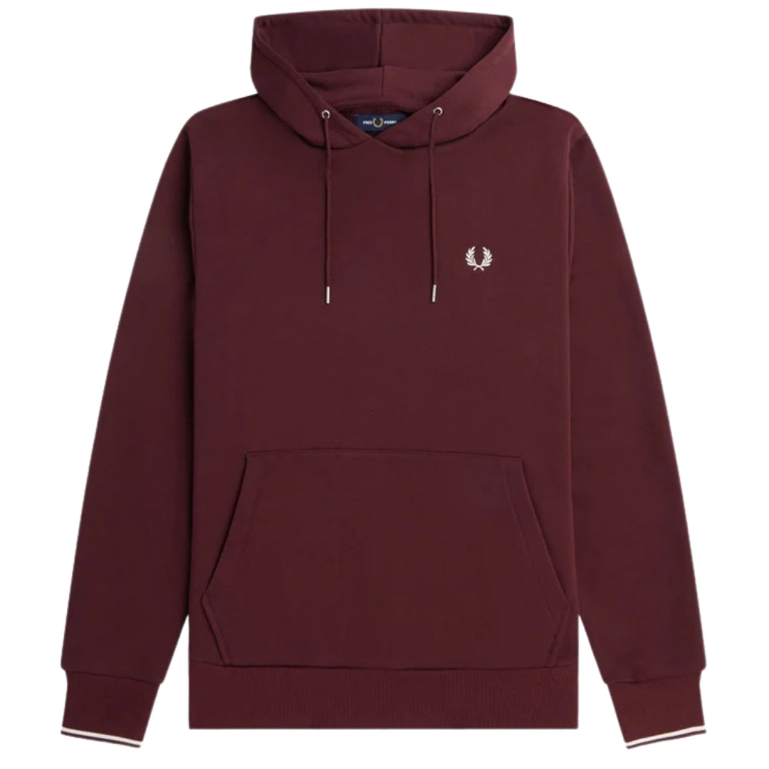 Fred Perry Oxblood Tipped Sleeve Burgundy Red Hoodie S