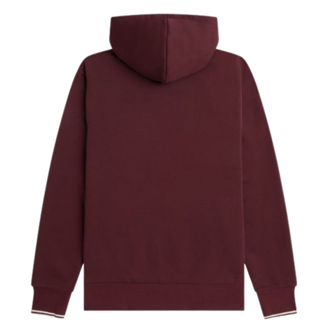 Fred Perry Oxblood Tipped Sleeve Burgundy Red Hoodie S