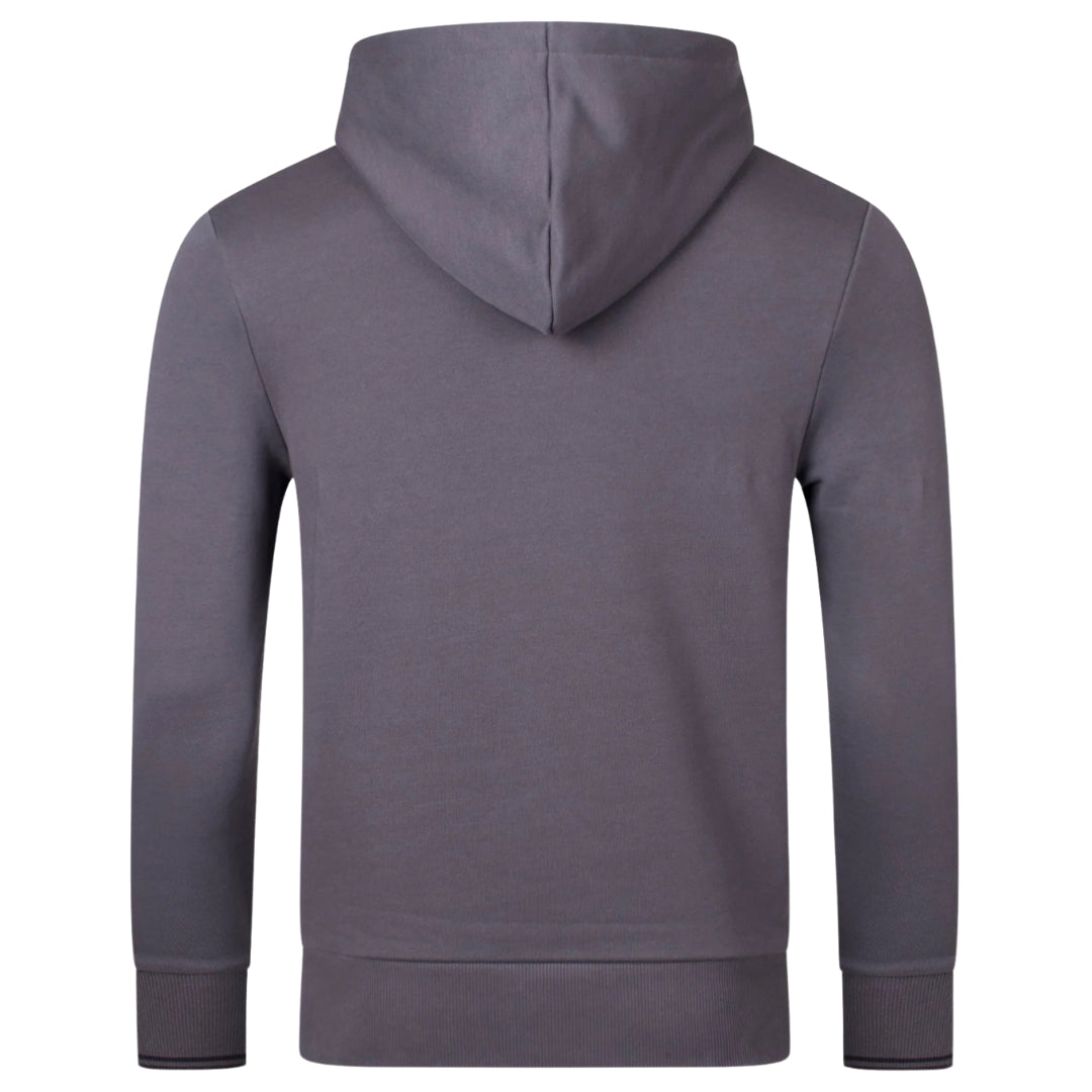 Fred Perry Tipped Sleeve Gunmetal Grey Hoodie S