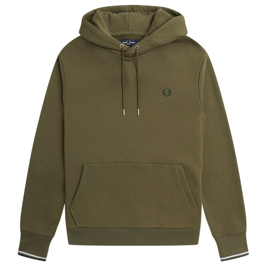 Fred Perry Twin Tipped Sleeve Dark Green Hoodie M