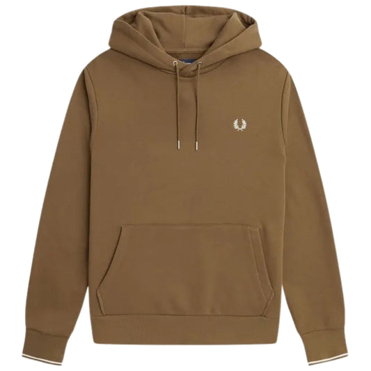 Fred Perry Twin Tipped Sleeve Brown Hoodie XS