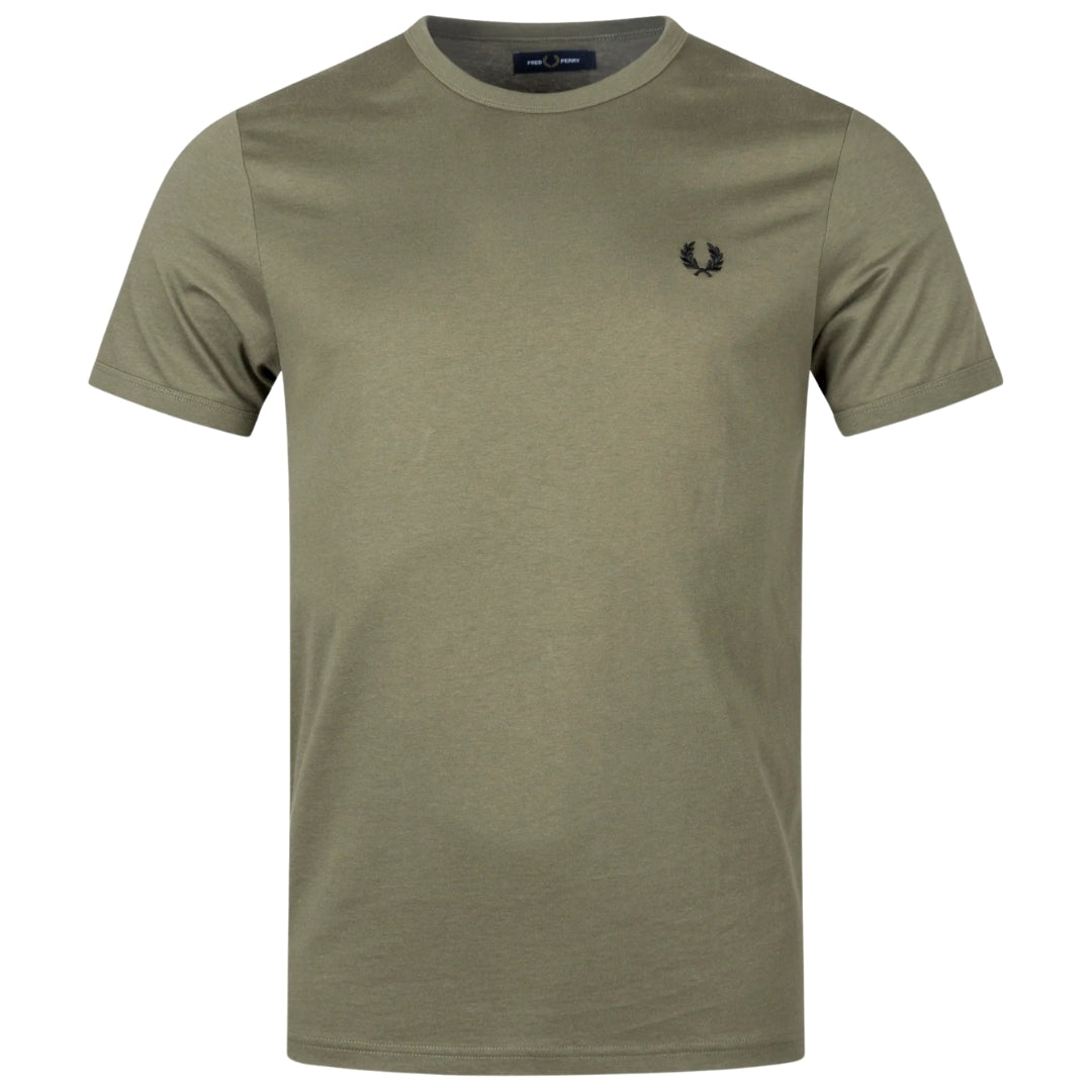 Fred Perry Uniform Green Ringer T-Shirt XS