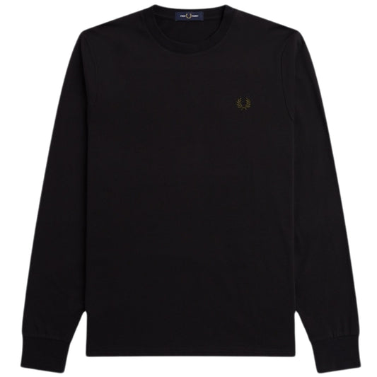 Fred Perry Soundwaves Logo Long Sleeve Black T-Shirt XS