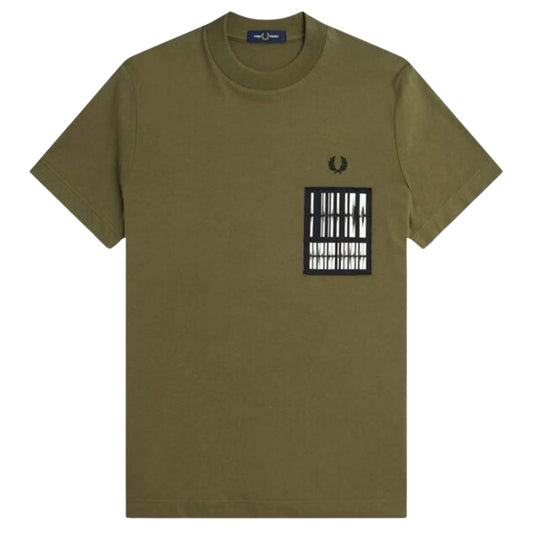 Fred Perry Soundwave Patch Logo Uniform Green T-Shirt XXL