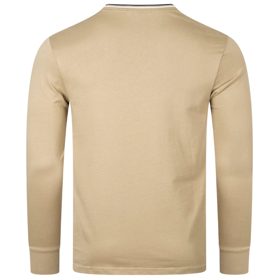 Fred Perry Twin Tipped Long Sleeve Light Brown T-Shirt S