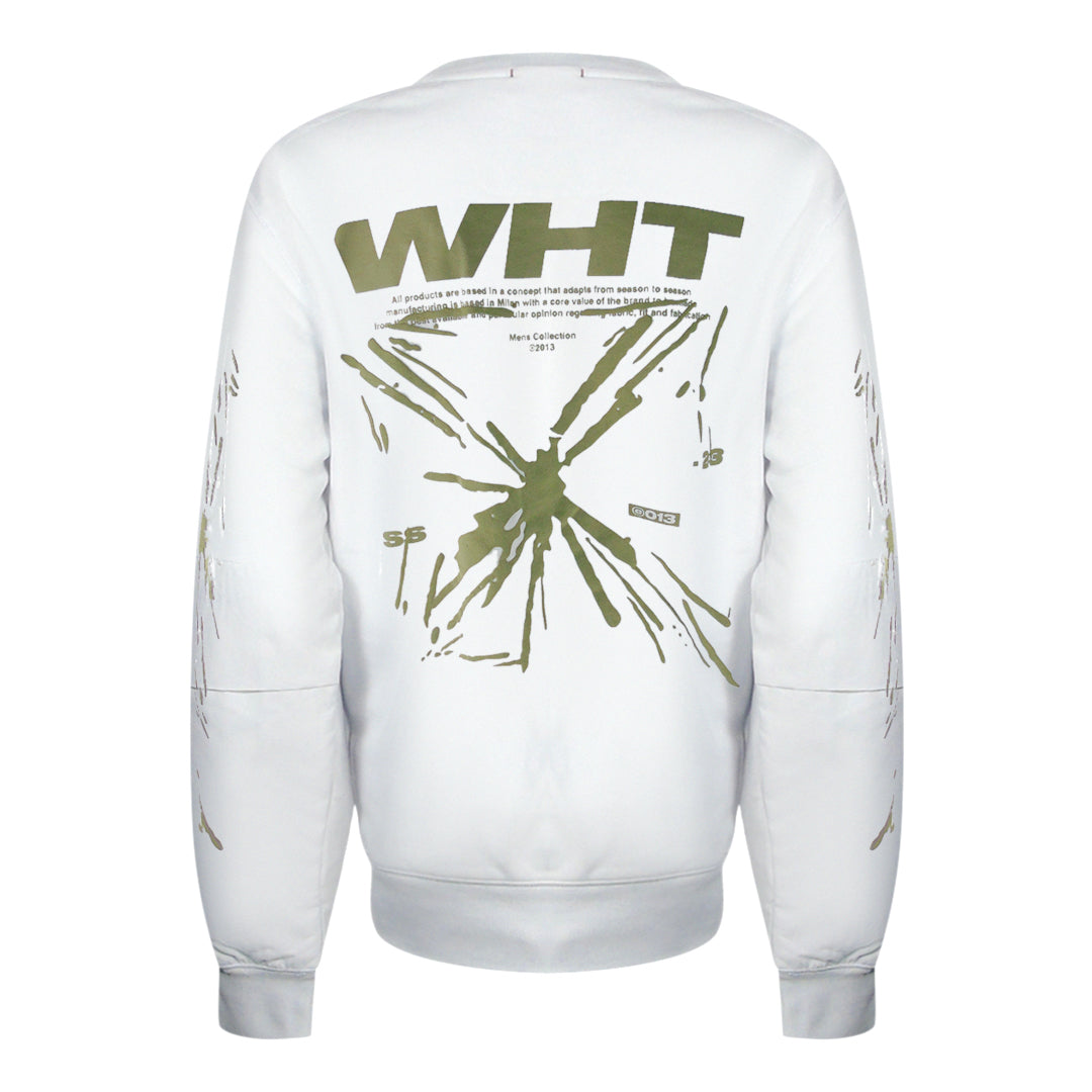 Off-White Splash Arrow Skate Fit White Sweatshirt S