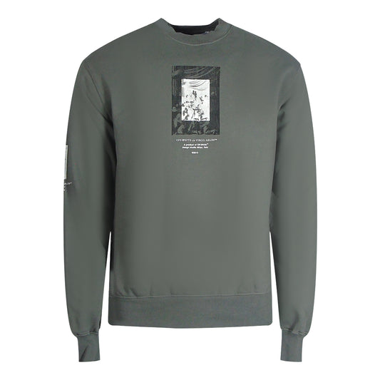 Off-White Paint Mirror Slim Fit Steel Iron Grey Sweatshirt S