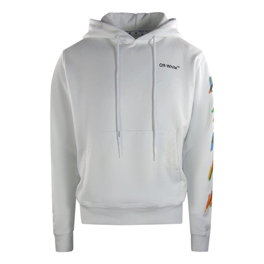 Off-White SMR Print Logo Slim Fit White Hoodie