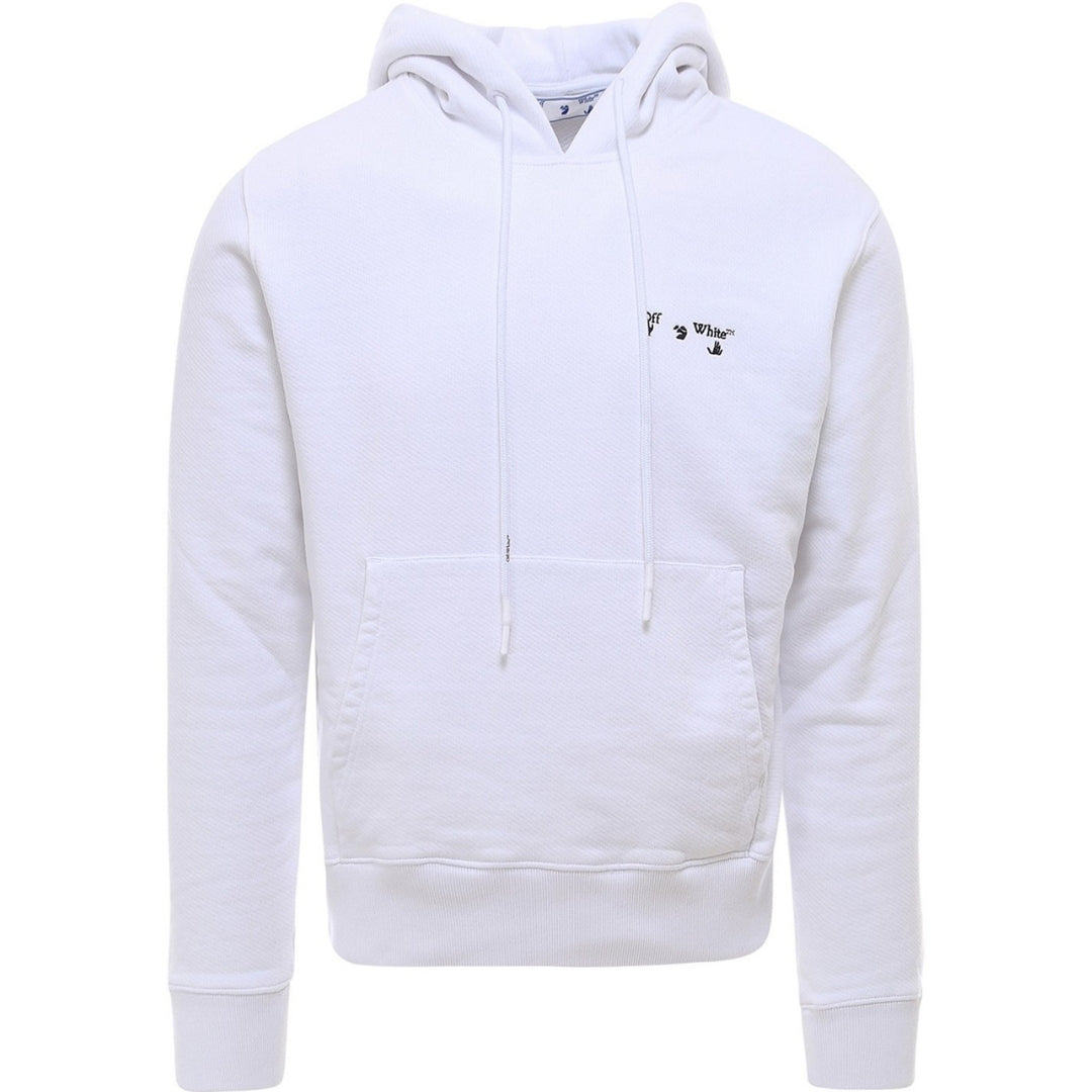 Off-White OW Logo Slim Fit White Hoodie XS