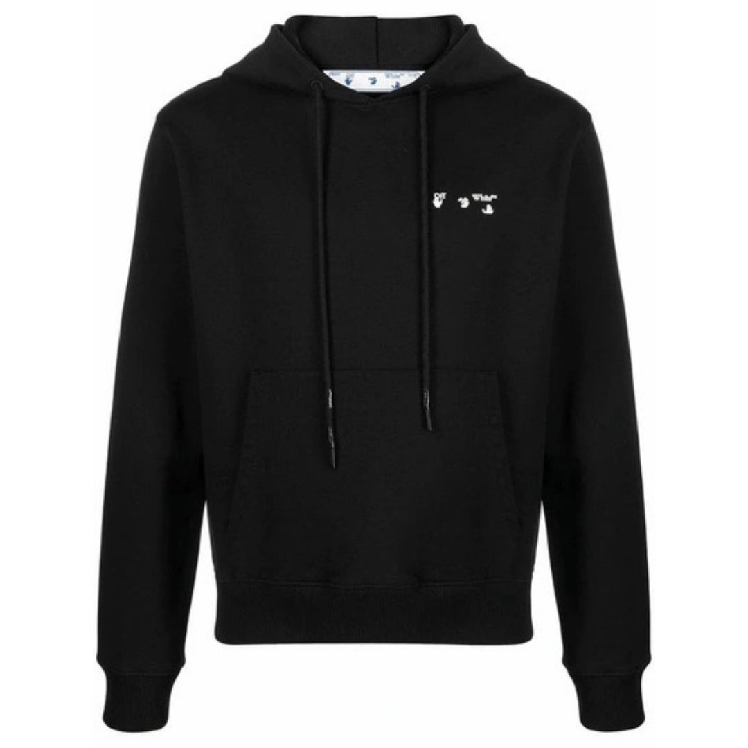 Off-White OW Logo Slim Fit Black Hoodie XS