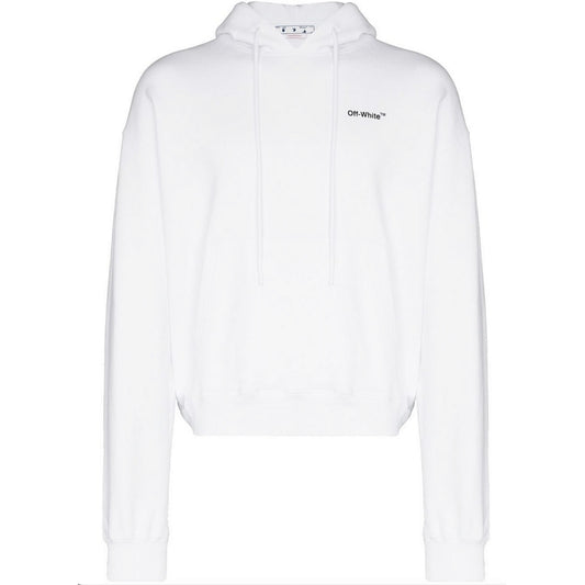 Off-White Oversized Fit Caravag Arrow Logo White Hoodie XS