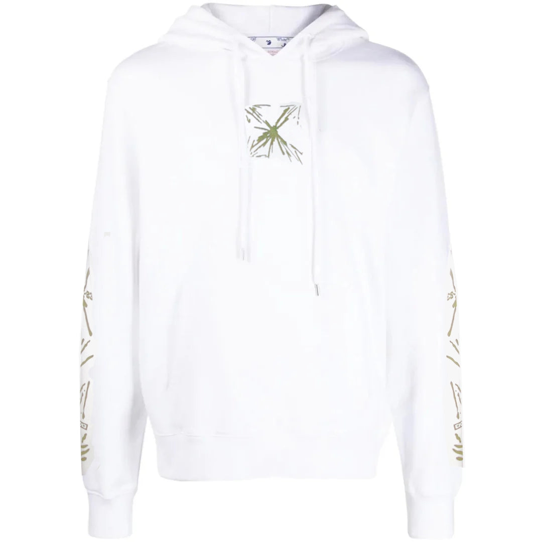 Off-White Splash Arrow Skate Fit White Hoodie XS