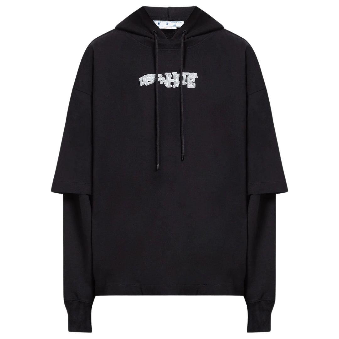 Off-White Carlos Type Double Tee Black Hoodie S