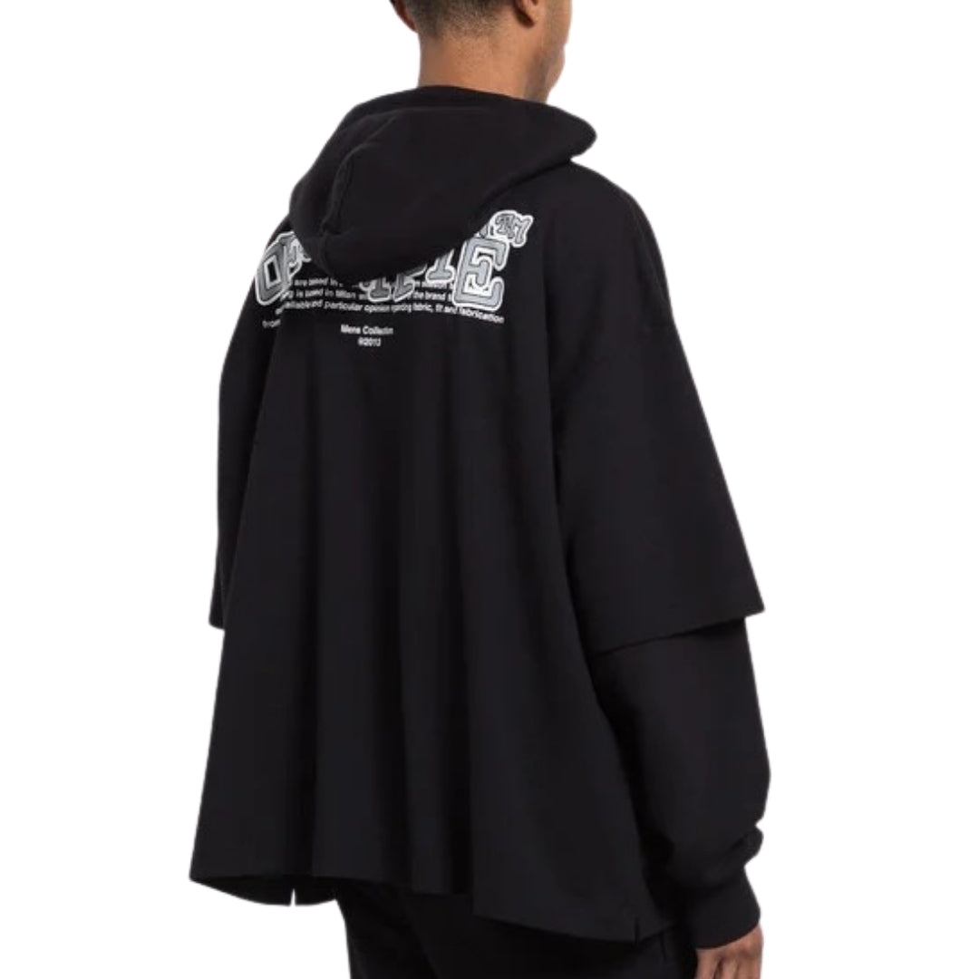 Off-White Carlos Type Double Tee Black Hoodie S