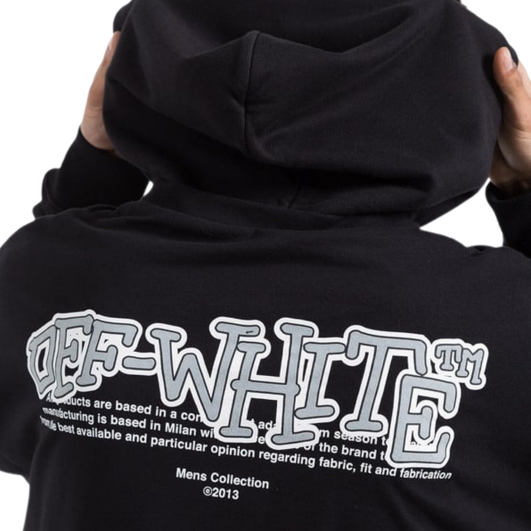 Off-White Carlos Type Double Tee Black Hoodie S