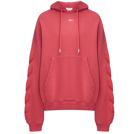Off-White St. Matthew Design Skate Fit Washed Red Hoodie XL