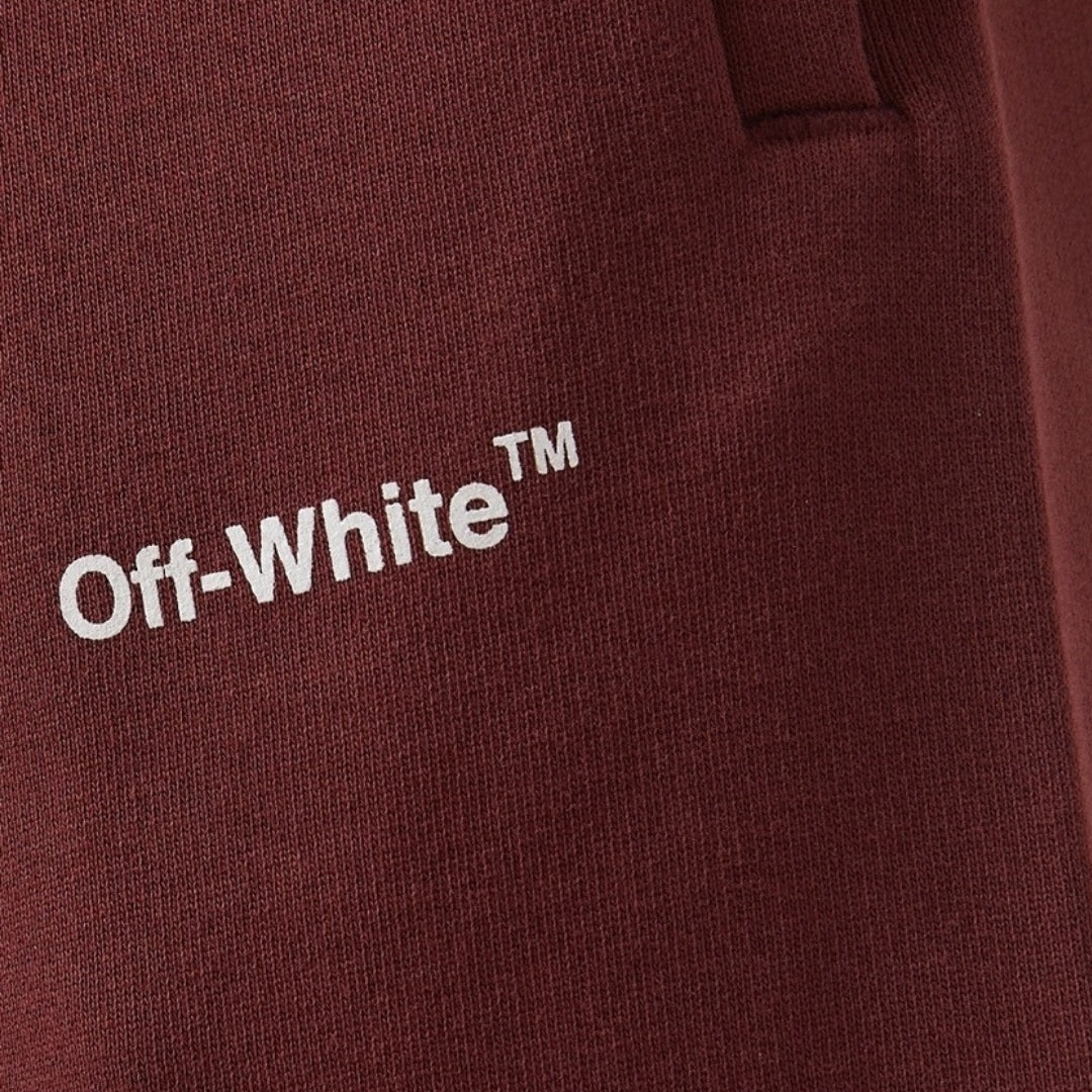 Off-White Diag Helvetica Burgundy Sweat Shorts S