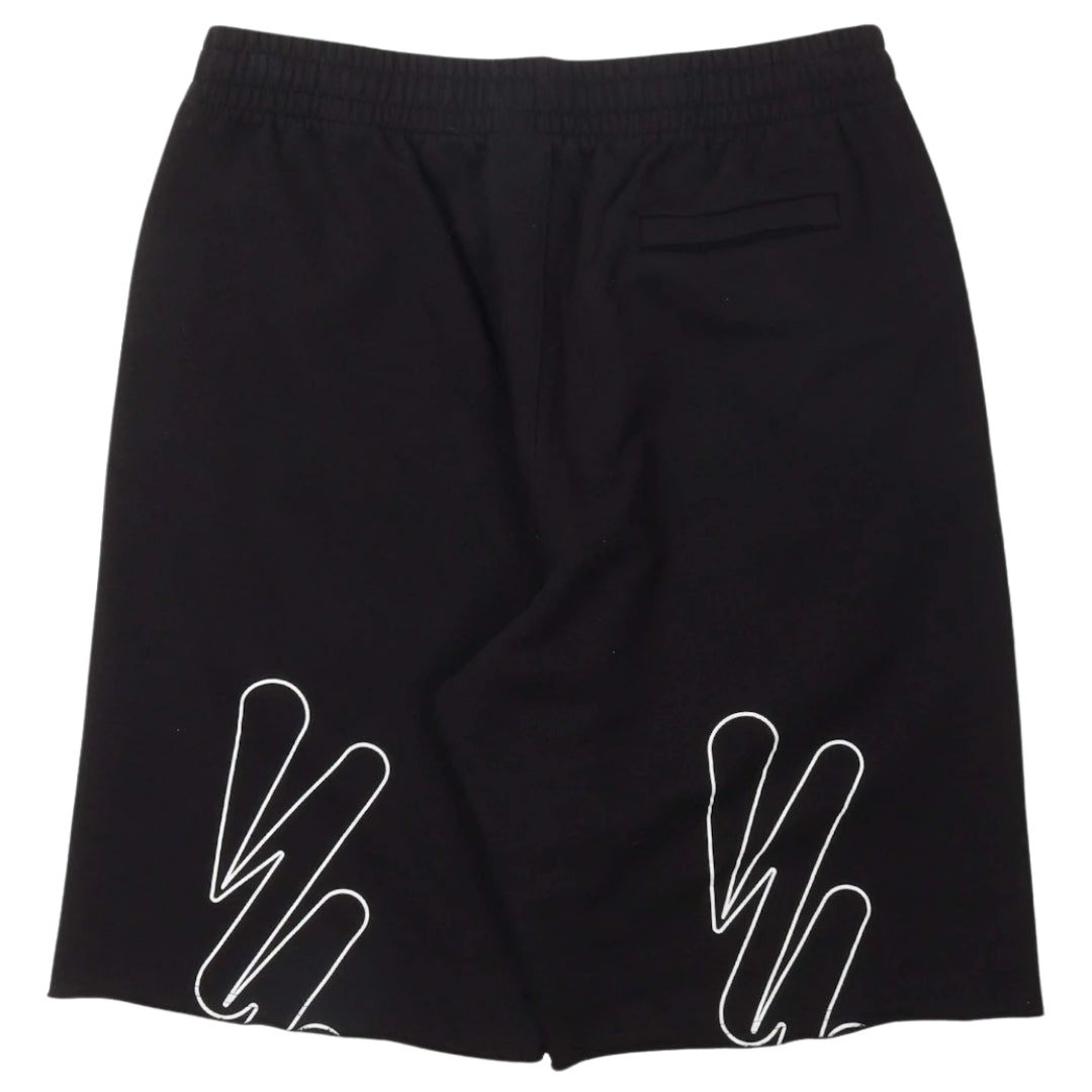 Off-White Wave Out! Diag Design Black Sweat Shorts S