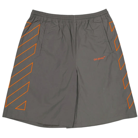 Off-White Diag Outline Dark Grey Track  Shorts S