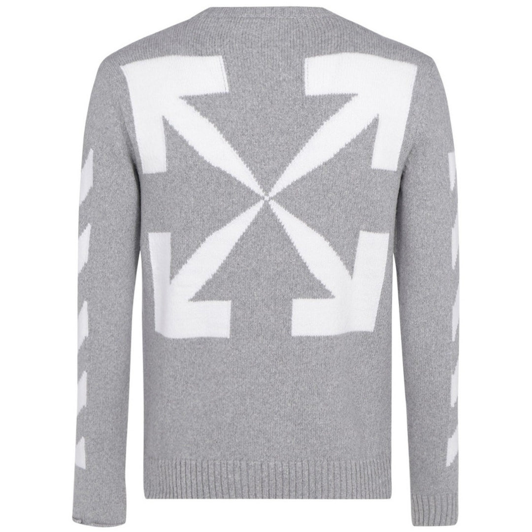 Off-White Arrow Logo Grey Knit Jumper M