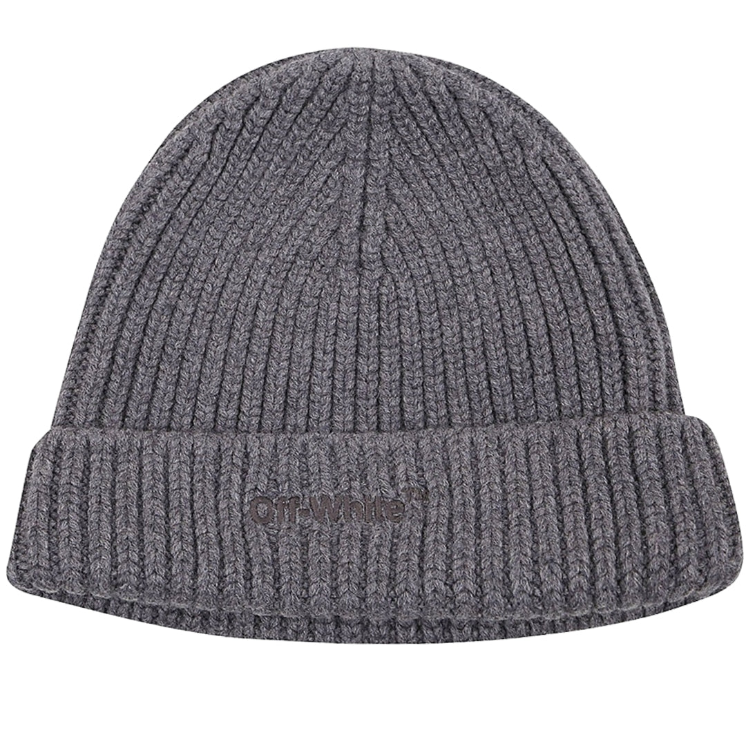 Off-White Helvet Medium Grey Beanie