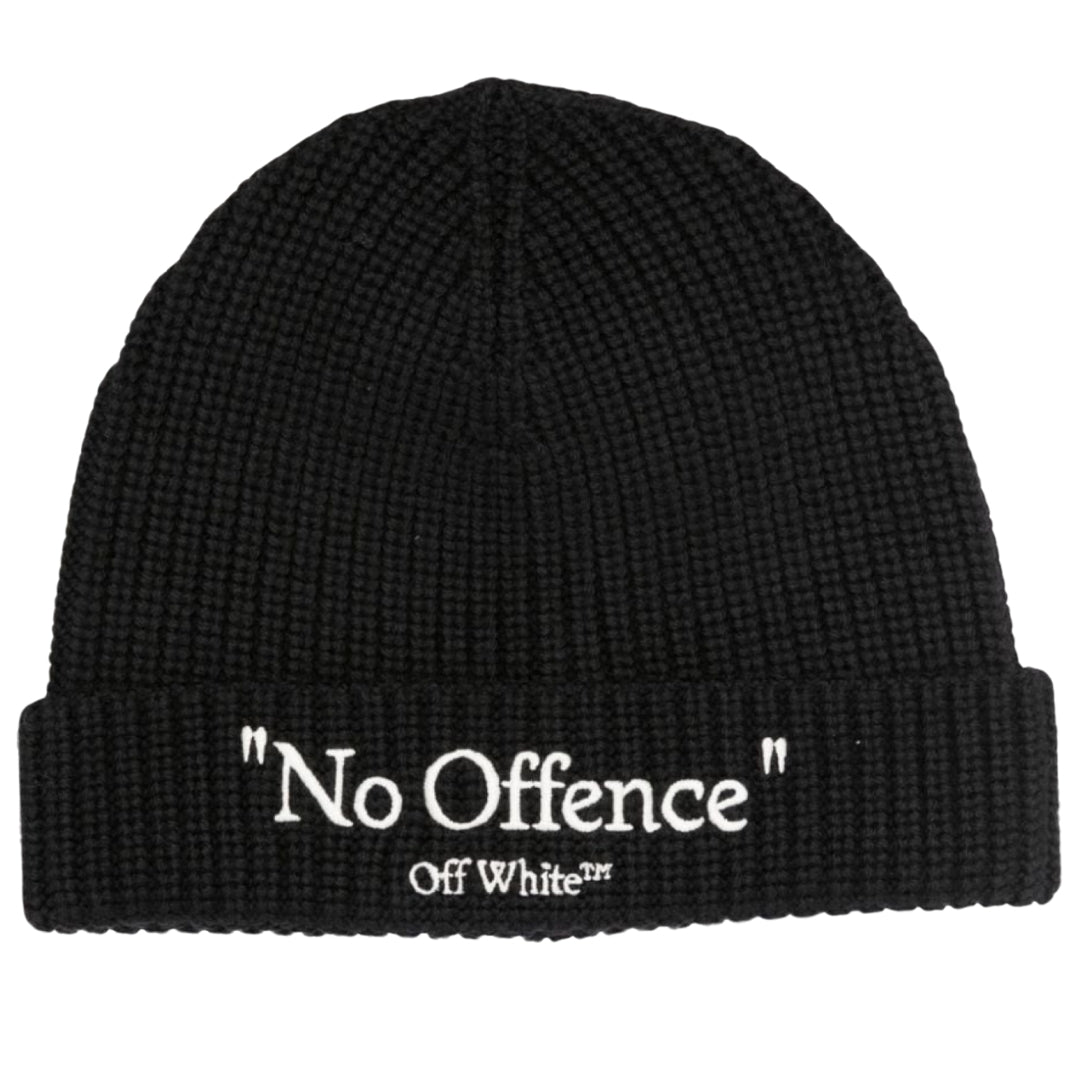 Off-White No Offence Logo Black Beanie