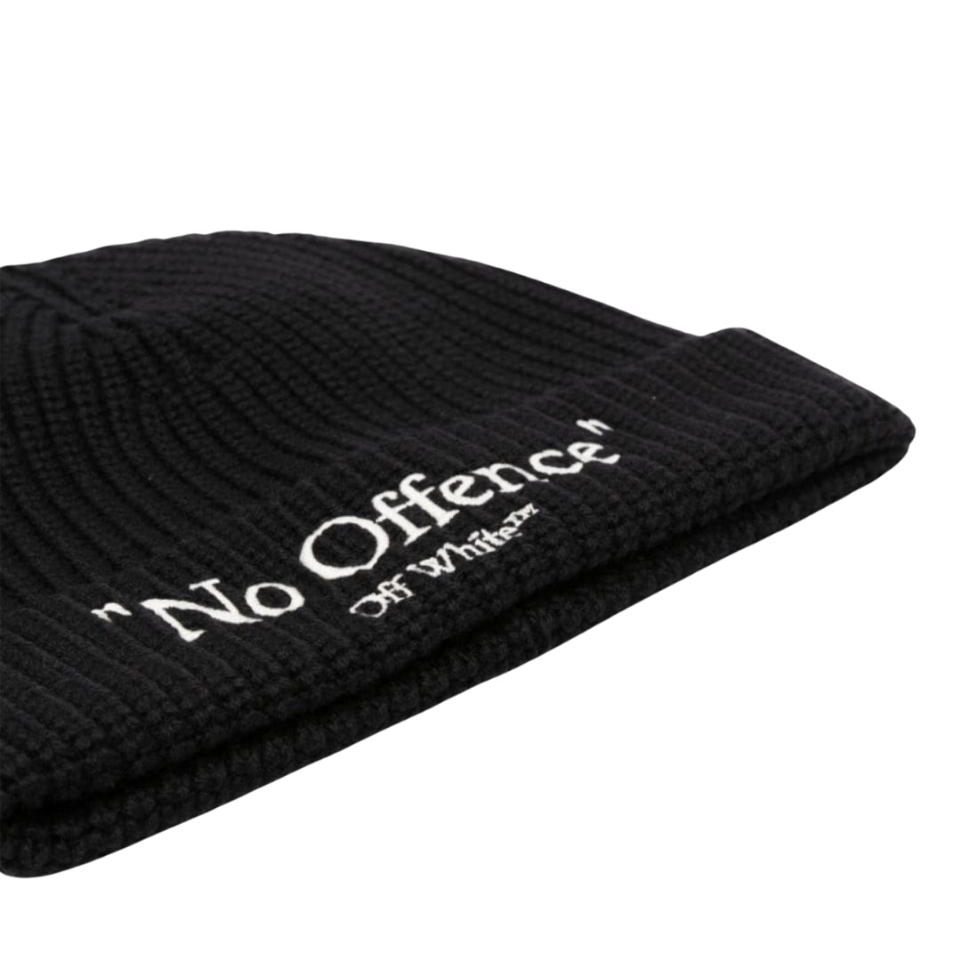 Off-White No Offence Logo Black Beanie