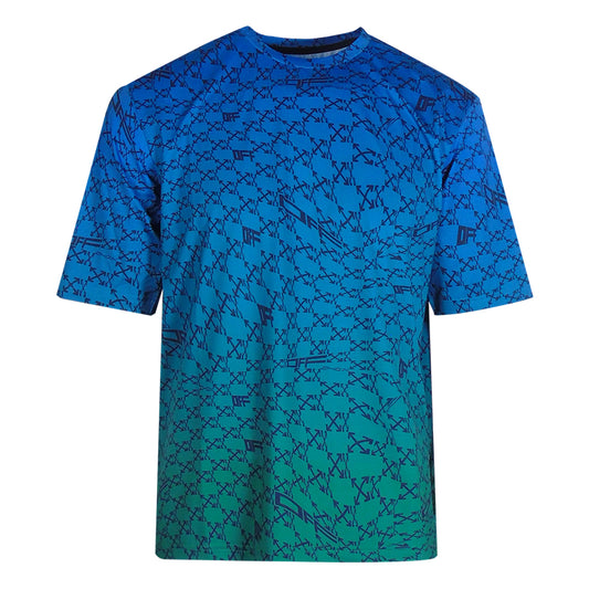 Off-White All-Over Peacock Blue Sports T-Shirt XS