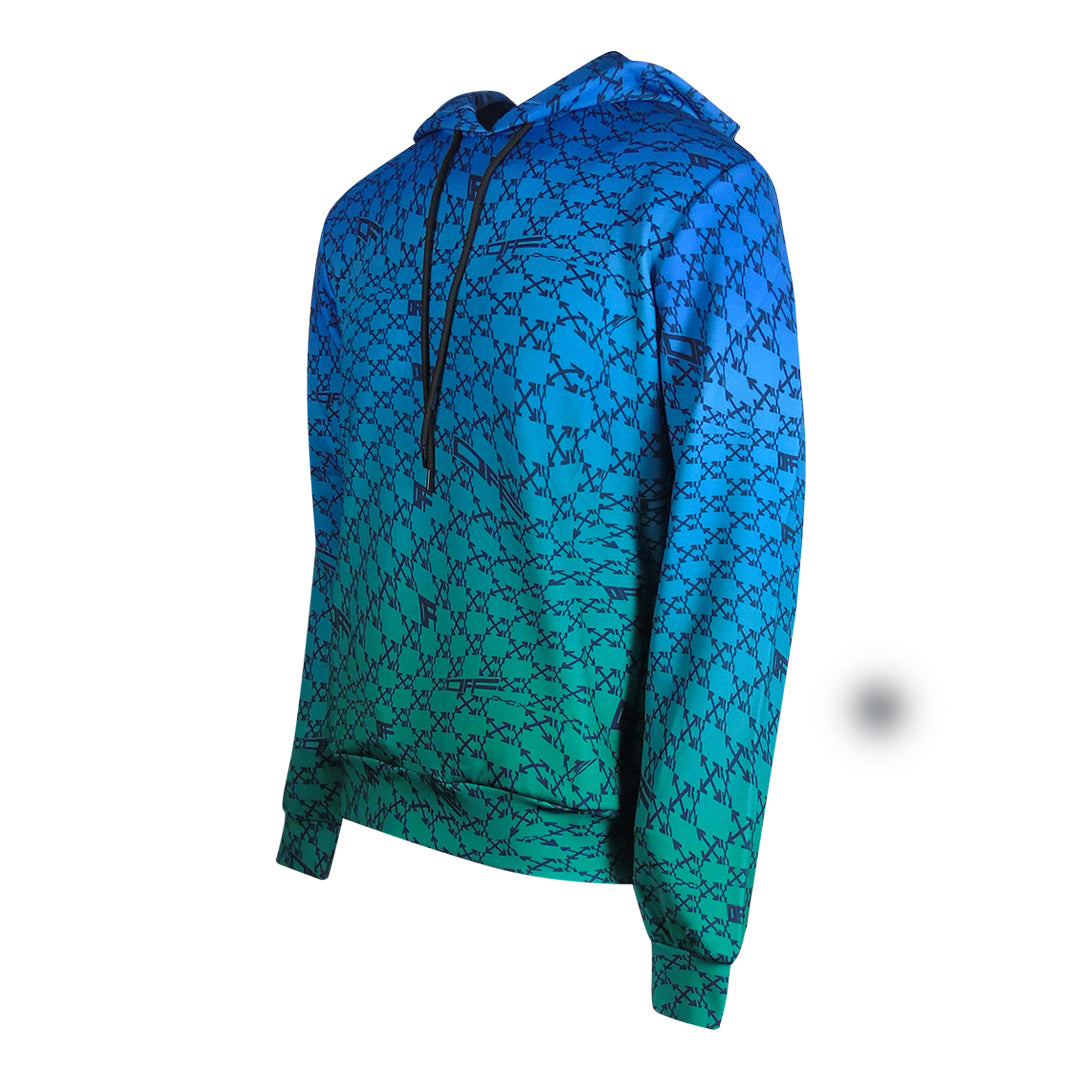 Off-White All-Over Peacock Blue Sports Hoodie XS