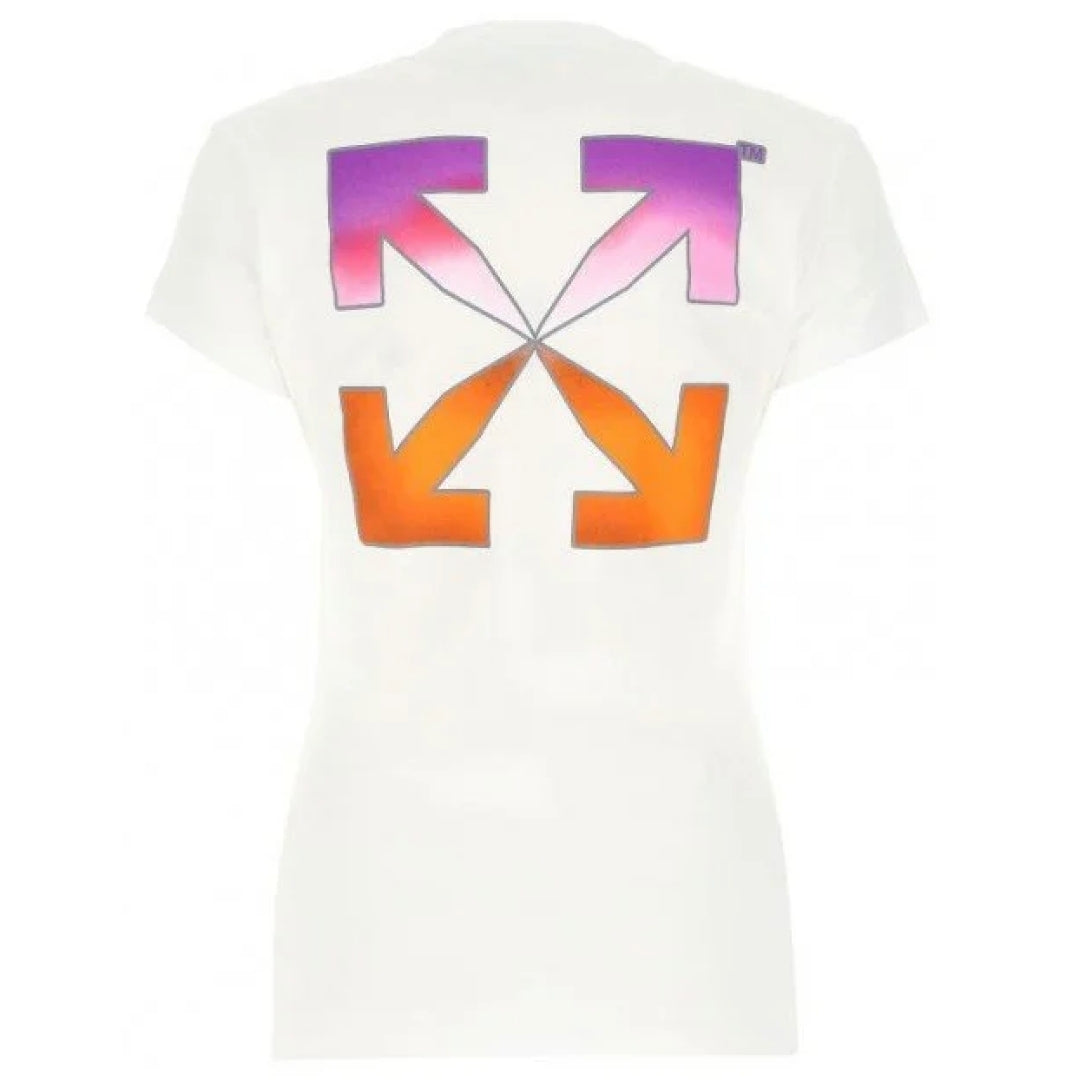 Off White Gradient Arrows Logo Slim Fit White T Shirt Nova Clothing