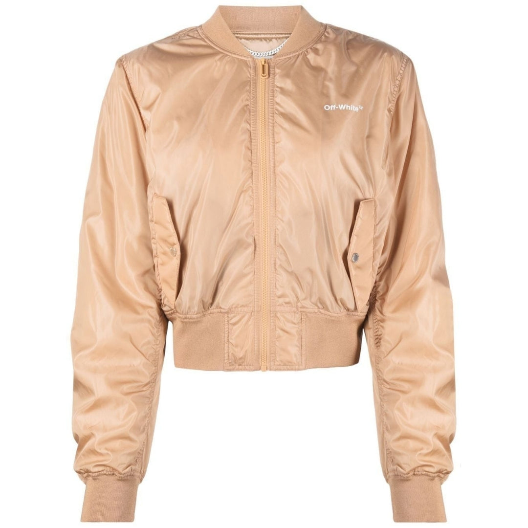 Off-White Diag Light Brown Bomber Jacket XS