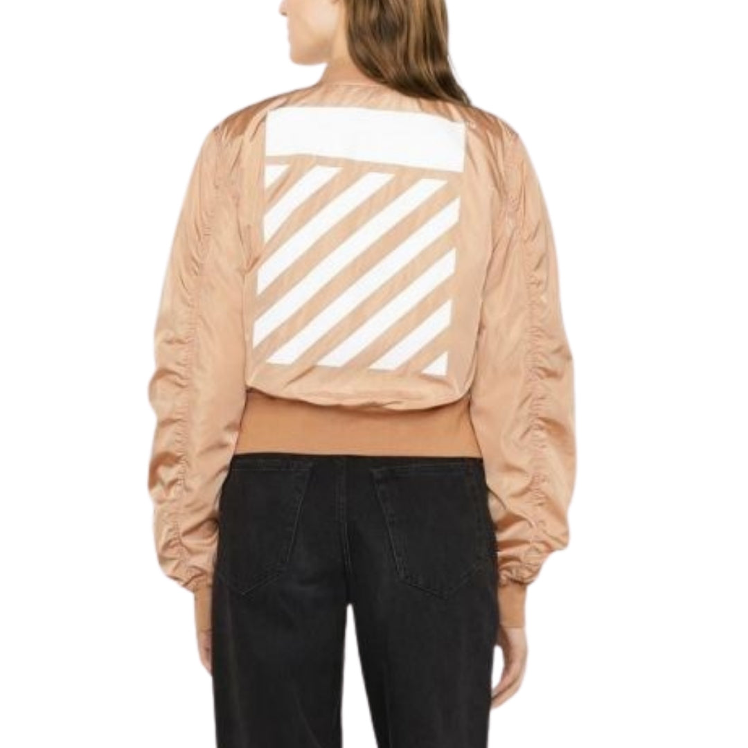 Off-White Diag Light Brown Bomber Jacket XS