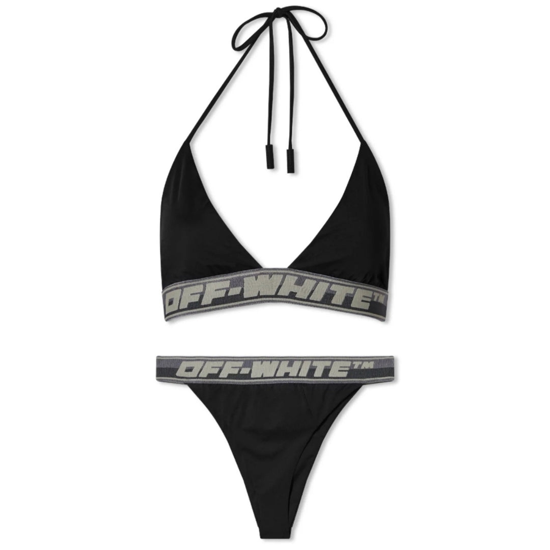 Off-White Logo Band Bikini Black Swim Wear XS